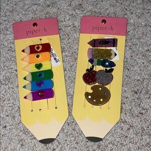 Piper k Vibrant Crayon and Art Hair Clip Set